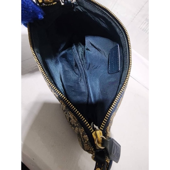 Authentic Christian Dior Vintage Oblique Canvas and Leather Saddle Pochette Bag - Picture 13 of 13